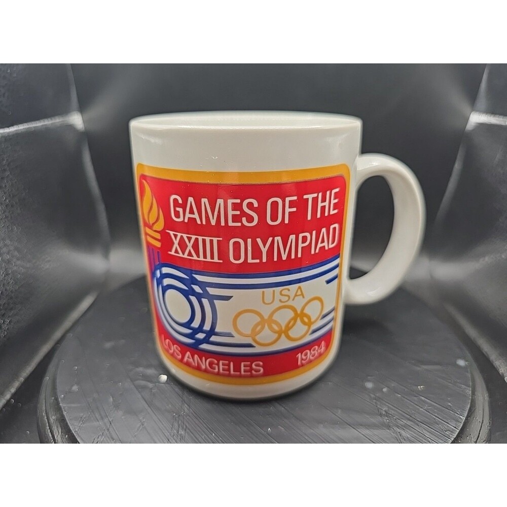 Vintage Games of The XXIII Olympiad USA Coffee Mug Los Angeles 1984 Papel USA